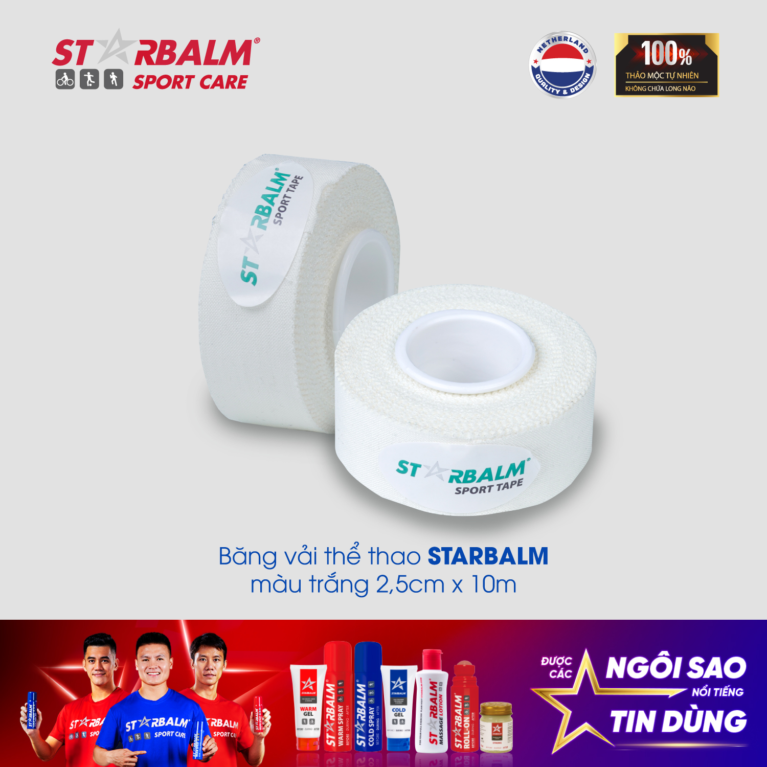 băng vải thể thao màu trắng