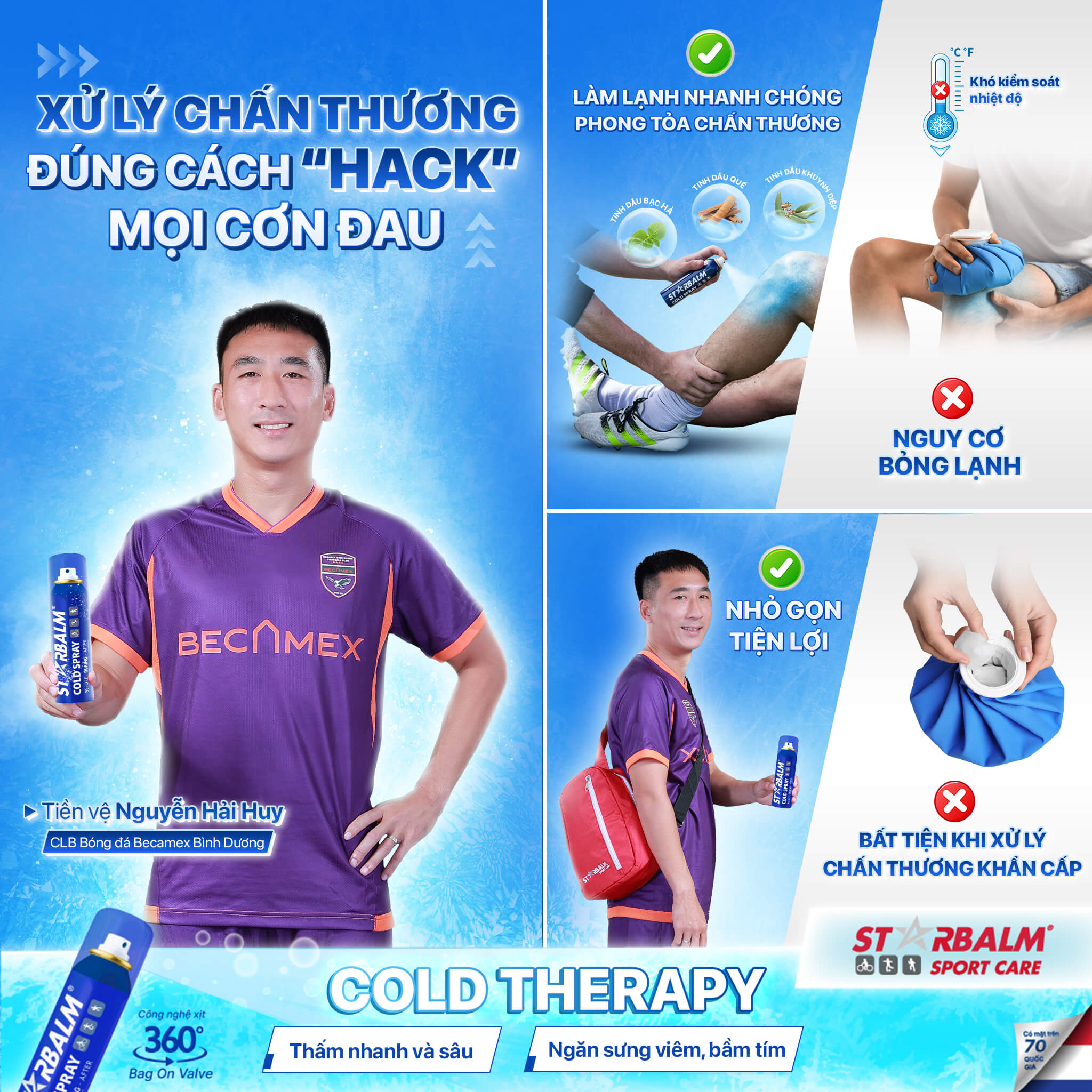 Lợi ích của việc sử dụng chai xịt lạnh đối với các vận động viên chuyên nghiệp và người tập luyện nghiệp dư